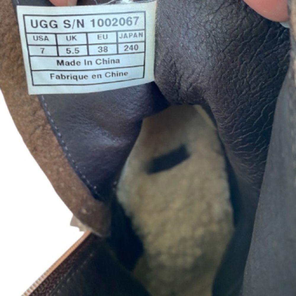 UGG Australia Bianka Suede Water-Resistant Heeled Boots Brown Size 7 - Picture 6 of 8